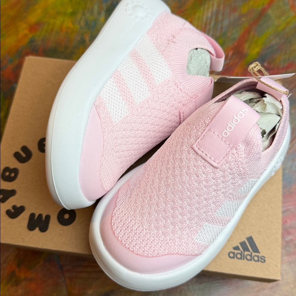Adidas Bubblecomfy  Kids Light Pink Slip-On Sneakers Shoes Lightweight Sz.7K NWB